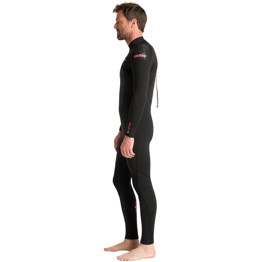 2026 C-Skins Mens Nuwave Legend 5/4/3mm Back Zip Wetsuit C-NLE54MBZ - Black / Neon Flare